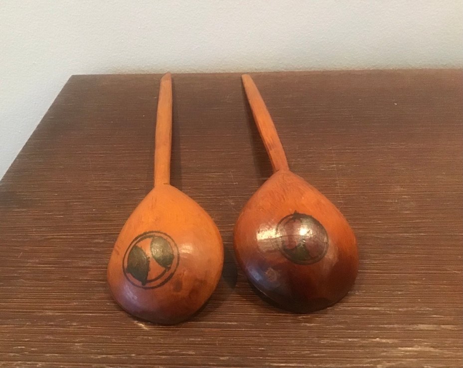 Bej Parlak Ahşap Oyma Kaşık Seti - Görsel 2