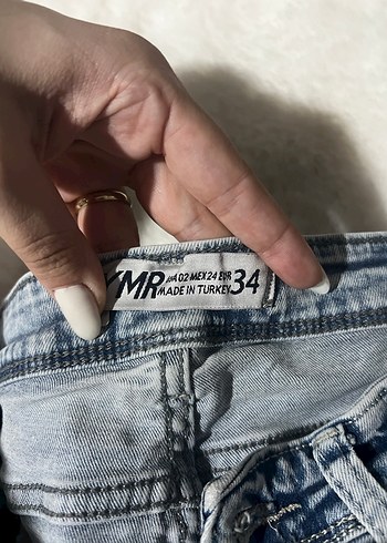 Kadın Gri Mavi Tüylü Skinny Kot Pantolon - Görsel 2