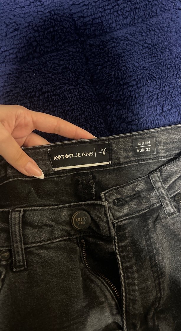 Gri Düğmeli erkek Skinny Jean - Görsel 2