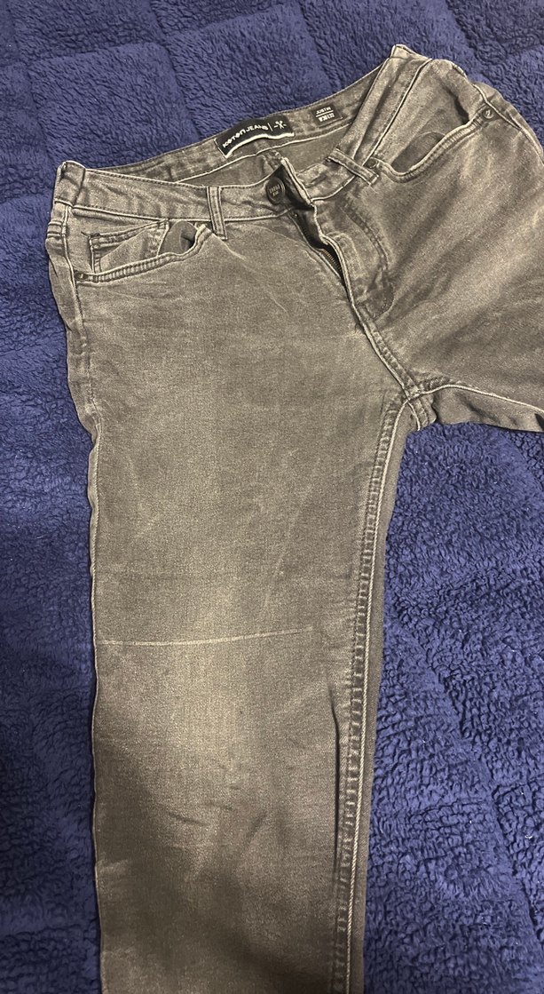 Gri Düğmeli erkek Skinny Jean - Görsel 3