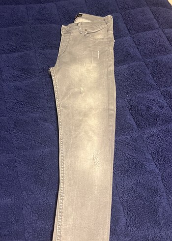 Gri Düğmeli Erkek Denim Pantolon - Görsel 3