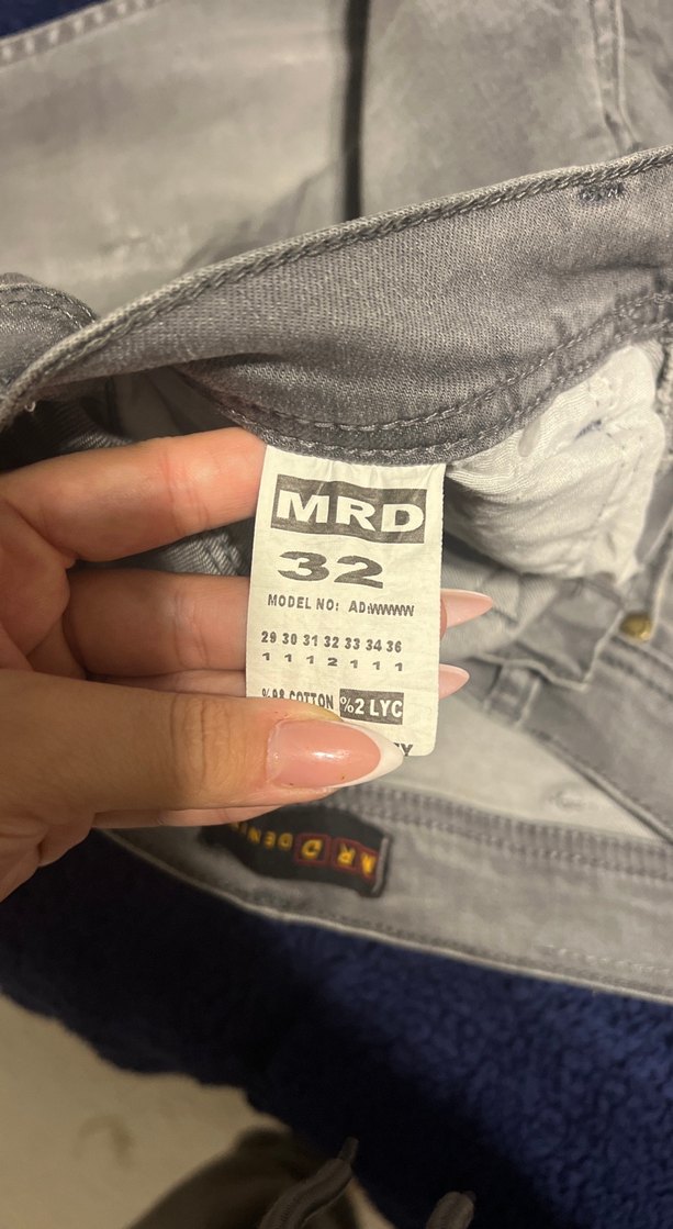 Gri Düğmeli Erkek Denim Pantolon - Görsel 4