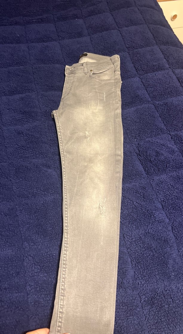 Gri Düğmeli Erkek Denim Pantolon - Görsel 3