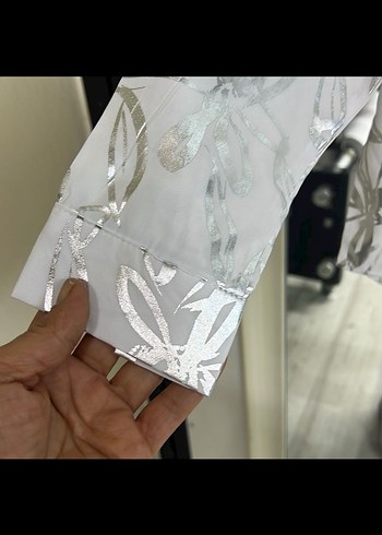 Gri Kadın Uzun Kollu Midi Gömlek - Görsel 3