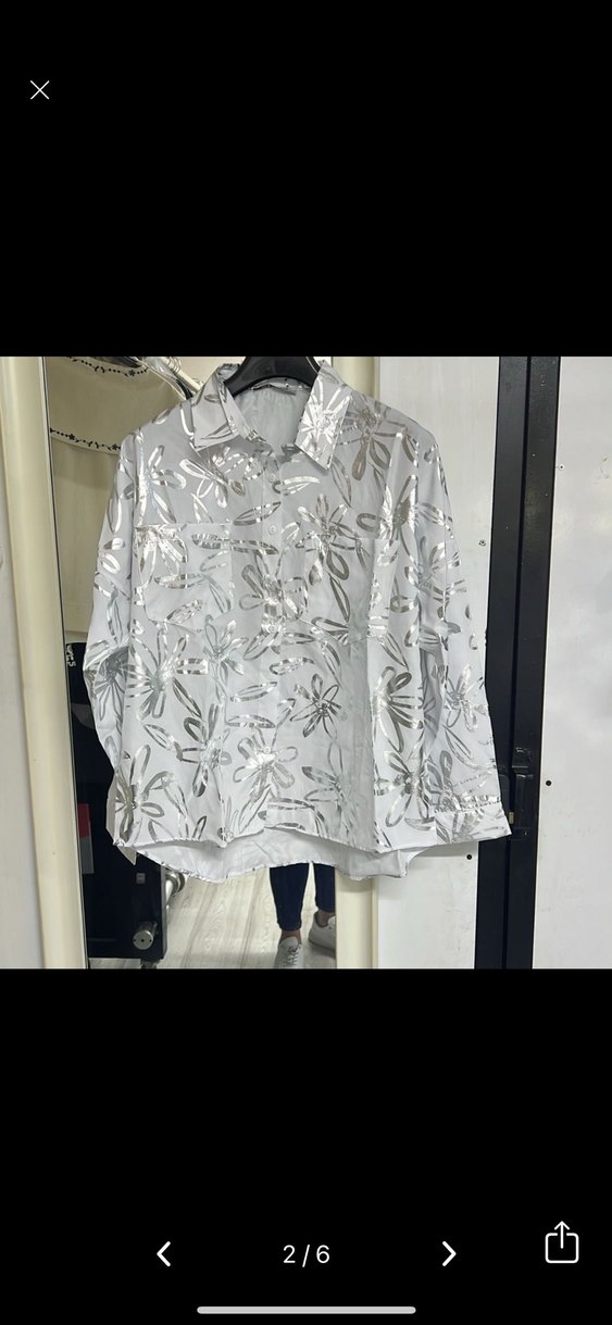 Gri Kadın Uzun Kollu Midi Gömlek - Görsel 2