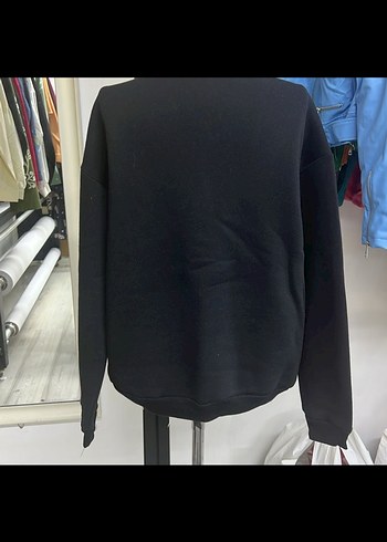 Siyah Denim Detaylı Uzun Kollu Sweatshirt - Görsel 4