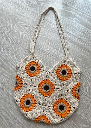 Diğer Çiçek Desenli Örgü Bohem Kadın Çantası