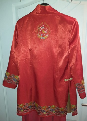 ÇİN malı İŞLEMELİ KIRMIZI CEKET - Görsel 3