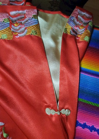 ÇİN malı İŞLEMELİ KIRMIZI CEKET - Görsel 7