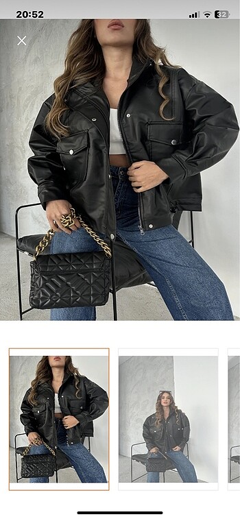 Oversize deri ceket