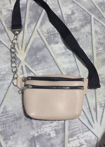 Bej Deri Kadın Bel Çantası - Görsel 4