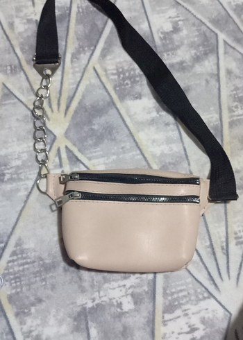 Bej Deri Kadın Bel Çantası - Görsel 2