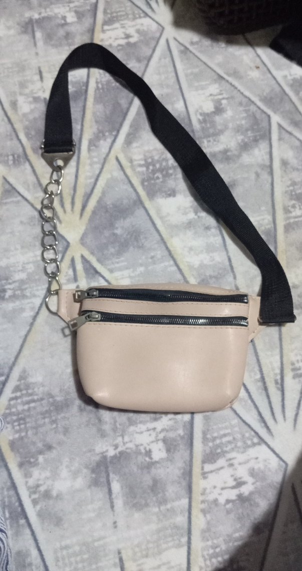 Bej Deri Kadın Bel Çantası - Görsel 2