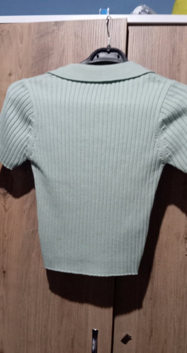 Kız Çocuk Bej Triko Polo Yaka Tişört - Görsel 2