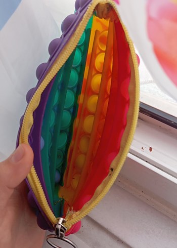 Renkli Tie-Dye Fermuarlı Pop Kültür Çanta - Görsel 2