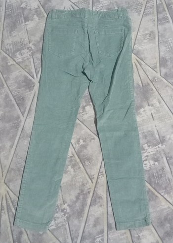 Gri Kız Kot Pantolon Düğmeli - Görsel 2