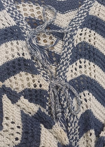 Bohem Gri Nakışlı Örgü Kadın Kazak - Görsel 2