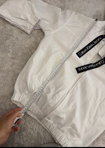 m Beden Calvin Klein kapüşonlu beyaz spor ceket
