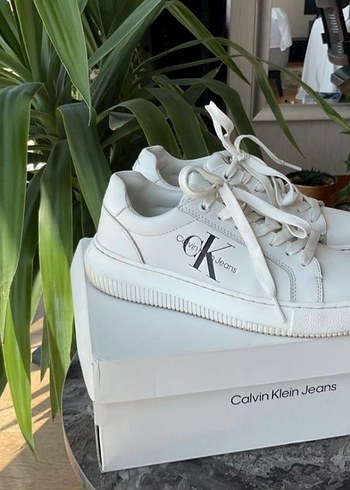37 Beden Calvin Klein Beyaz Günlük Kadın Spor Ayakkabı