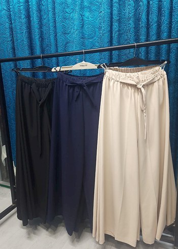 Diğer Drapeli Midi Kumaş Pantolon - Rahat Kesim