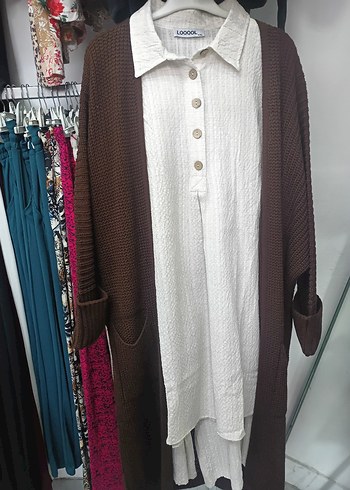 Kadın Lacivert Uzun Triko Hırka - Görsel 2