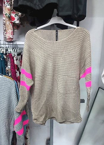 Renkli Detaylı Örgü Kadın Kazak - Görsel 4