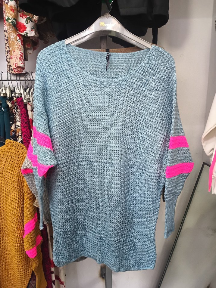 Renkli Detaylı Örgü Kadın Kazak - Görsel 2