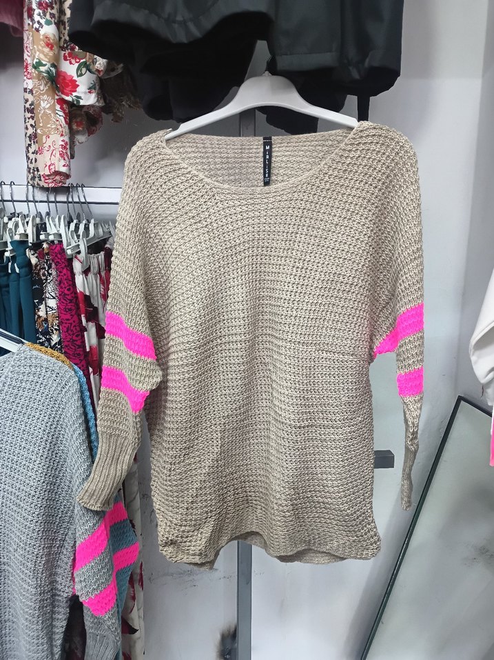 Renkli Detaylı Örgü Kadın Kazak - Görsel 4