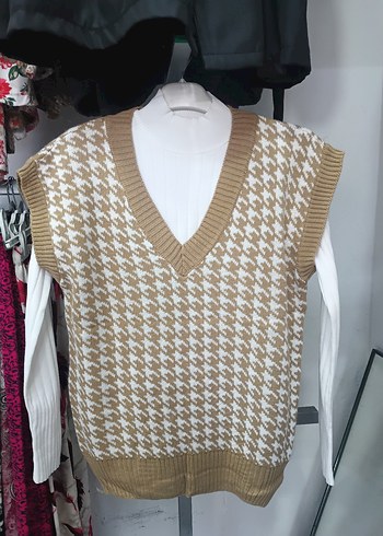 Kadın V Yaka Örgü Süveter - Görsel 8