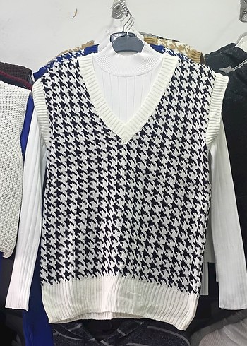 Kadın V Yaka Örgü Süveter - Görsel 11