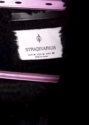 Stradivarius Kürklü Siyah Deri Biker Ceket