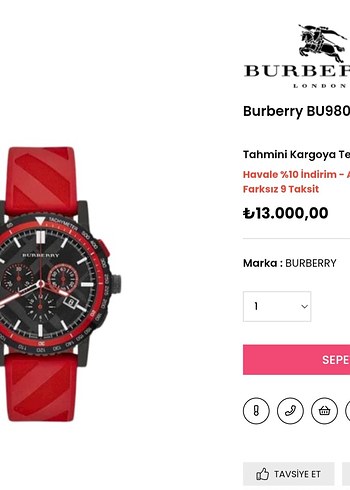 Burberry Erkek Kol Saati