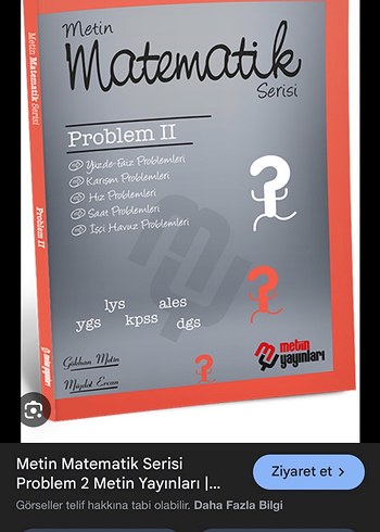 Metin Matematik Serisi Problem II Soru Kitabı