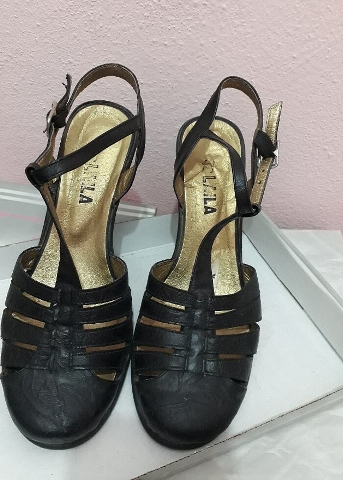 Dolgu topuk siyah Laila - Görsel 2