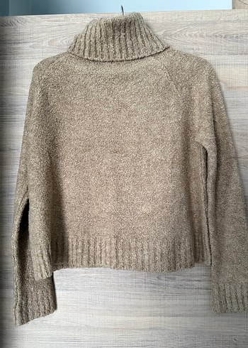 Bej Boğazlı Örgü Kadın Kazak - Görsel 2