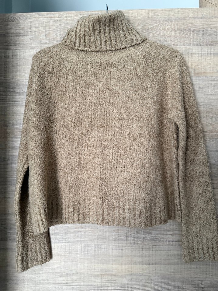 Bej Boğazlı Örgü Kadın Kazak - Görsel 2