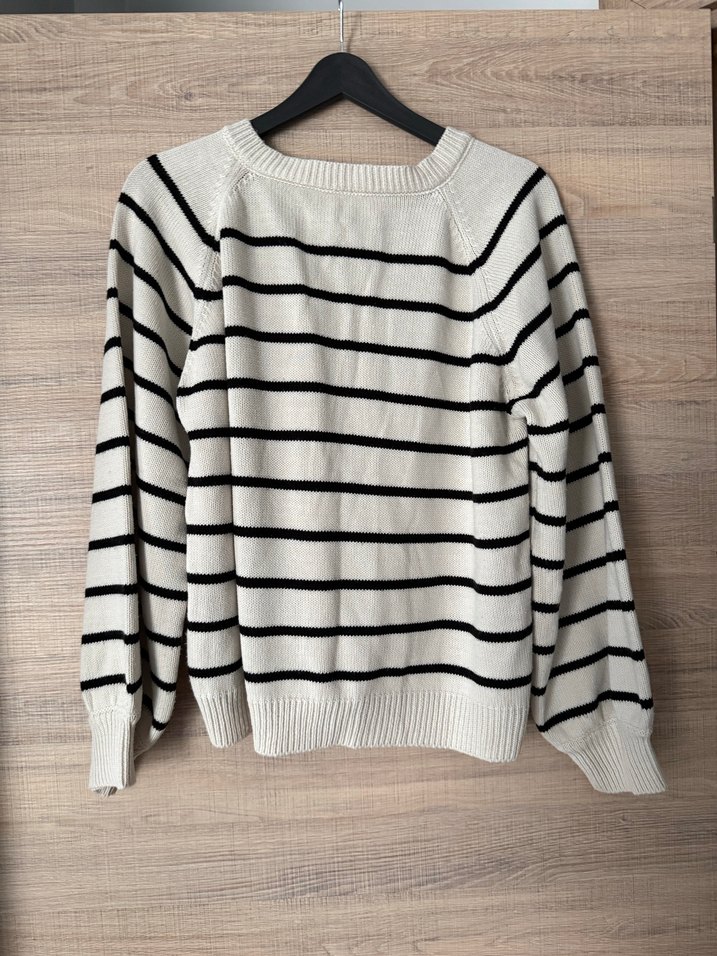 Bohem Çizgili Örgü Kadın Kazak - Görsel 2