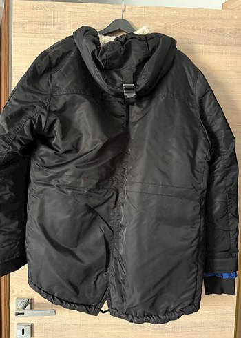 Siyah Kapüşonlu Erkek Street Wear Mont - Görsel 3