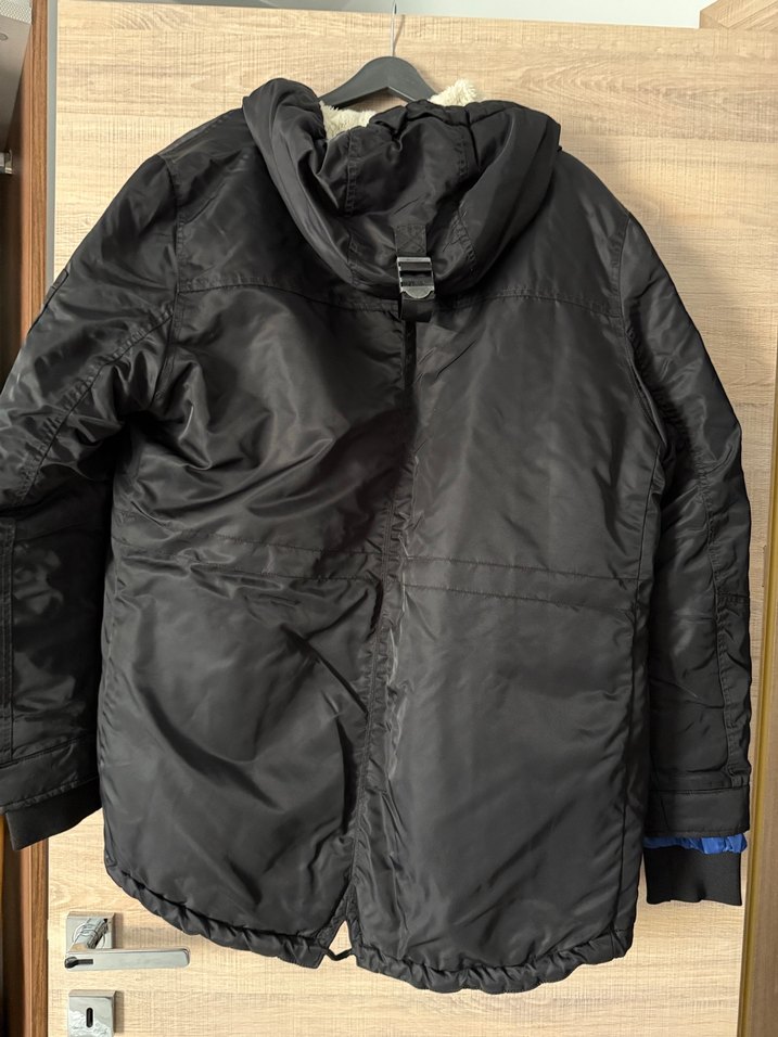 Siyah Kapüşonlu Erkek Street Wear Mont - Görsel 3