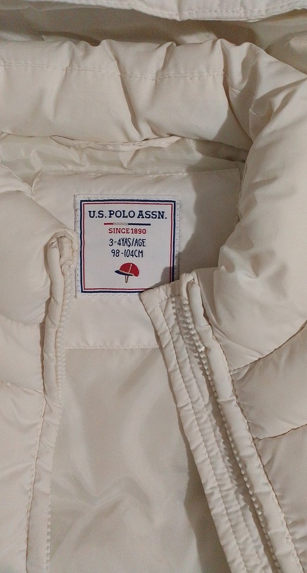 Beyaz Kapüşonlu Kız Çocuk Yelek - Görsel 2