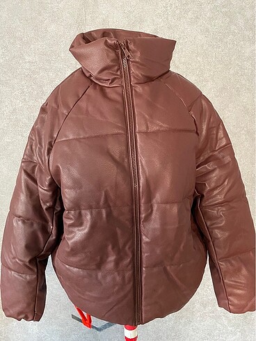 m Beden bordo Renk H&M bordo deri mont