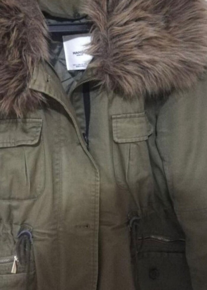 Mango haki mont parka - Görsel 2