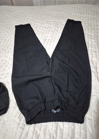 Siyah Rahat Kesim Kadın havuç Pantolon - Görsel 3