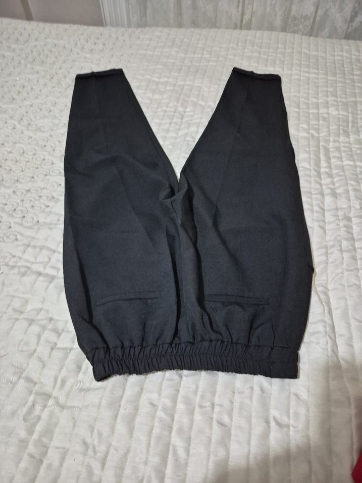 Siyah Rahat Kesim Kadın havuç Pantolon - Görsel 4