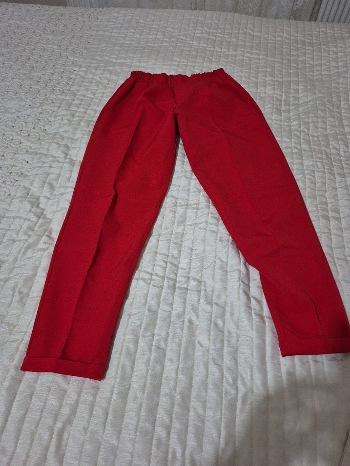 Kırmızı  havuç pantolon - Görsel 2