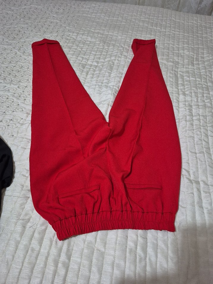 Kırmızı  havuç pantolon - Görsel 3