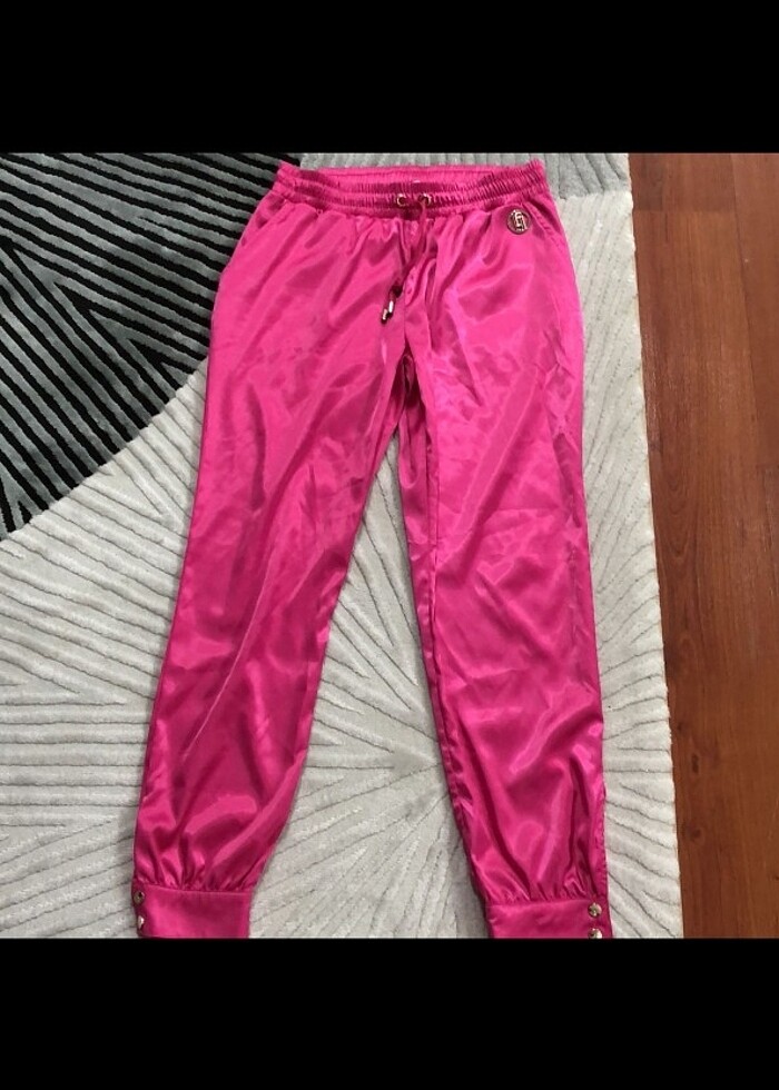 Saten pembe fuşya joger - Görsel 3