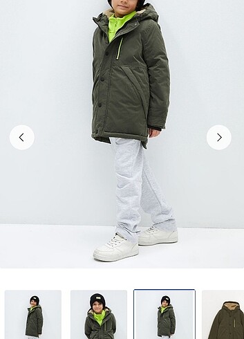 Haki erkek çocuk parka - Görsel 3