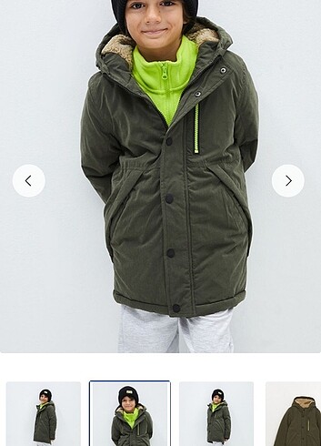 Haki erkek çocuk parka - Görsel 6