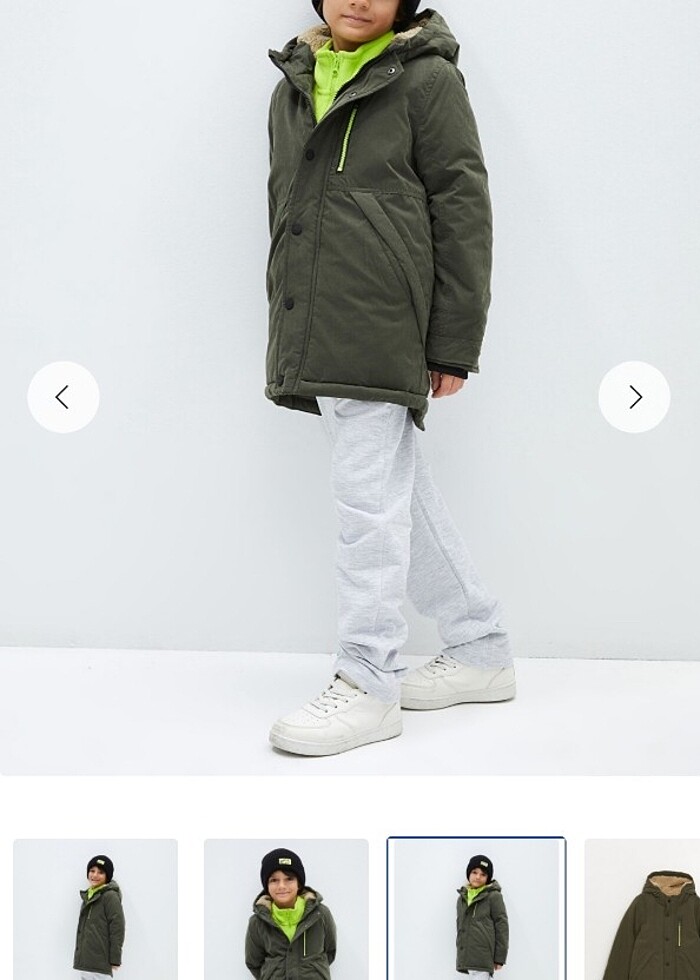 Haki erkek çocuk parka - Görsel 3